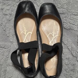 Jessica Simpson Black Flats with Elastic Straps